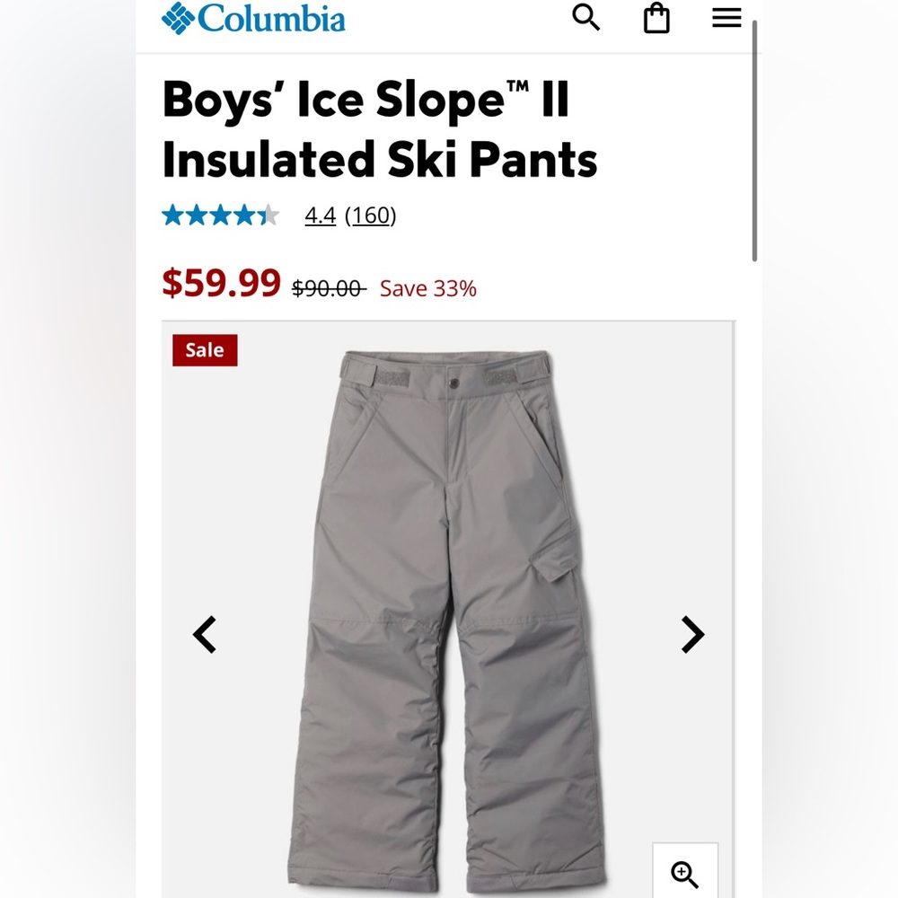 Columbia Boys' Ice Slope™ II Insulated Ski Snow Pants